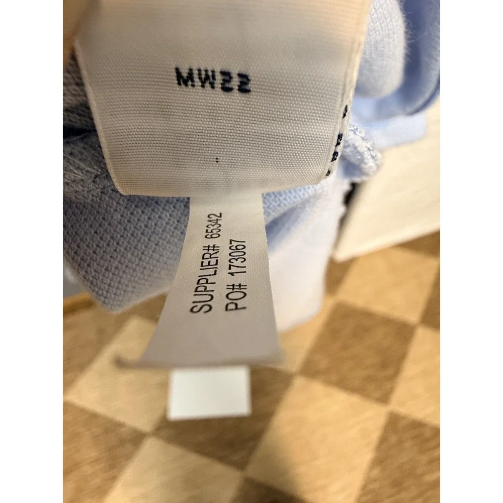 Polo Mens Shirt M Light Blue Short Sleeve Custom Fit 100% Cotton Pink Pony